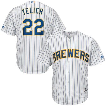 Milwaukee Brewers Majestic Home Official Cool Base Jersey - White