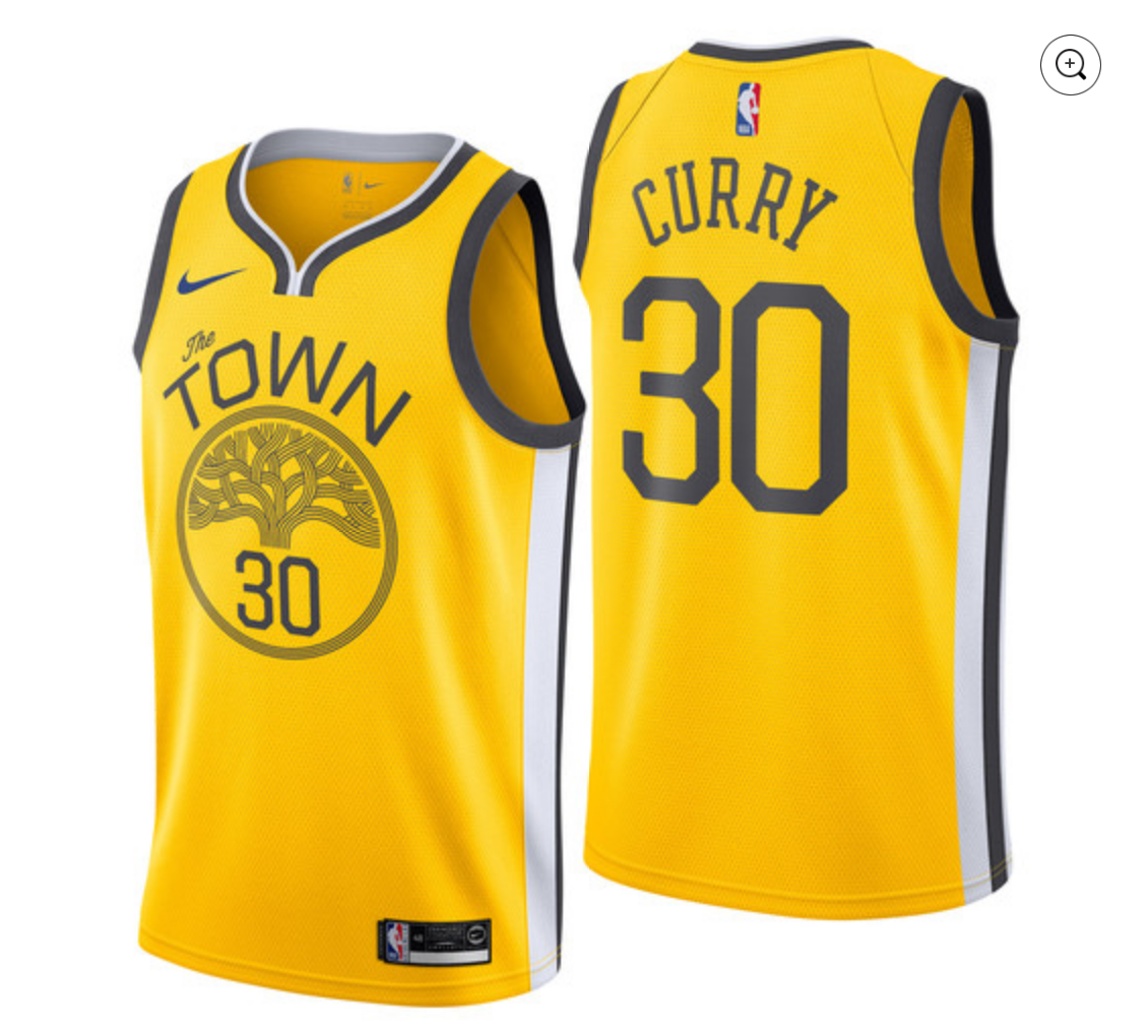 The Town Basketball Jersey Stephen Curry Golden State Warriors