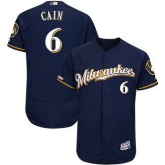 Lorenzo Cain Milwaukee Brewers Majestic Authentic Collection Flex Base  Player Jersey – Navy/Navy – ThanoSport
