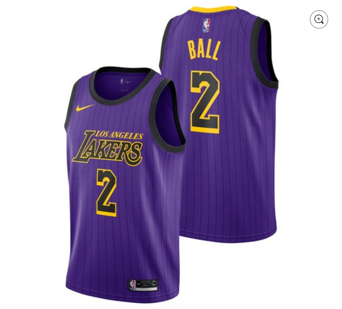 LONZO BALL LOS ANGELES LAKERS OFFICIAL 18-19' NIKE CITY EDITION