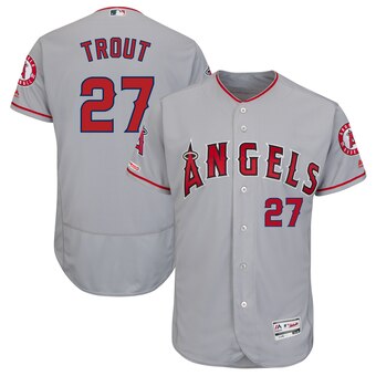 Mike Trout Los Angeles Angels Majestic Cool Base Player Jersey - Gray