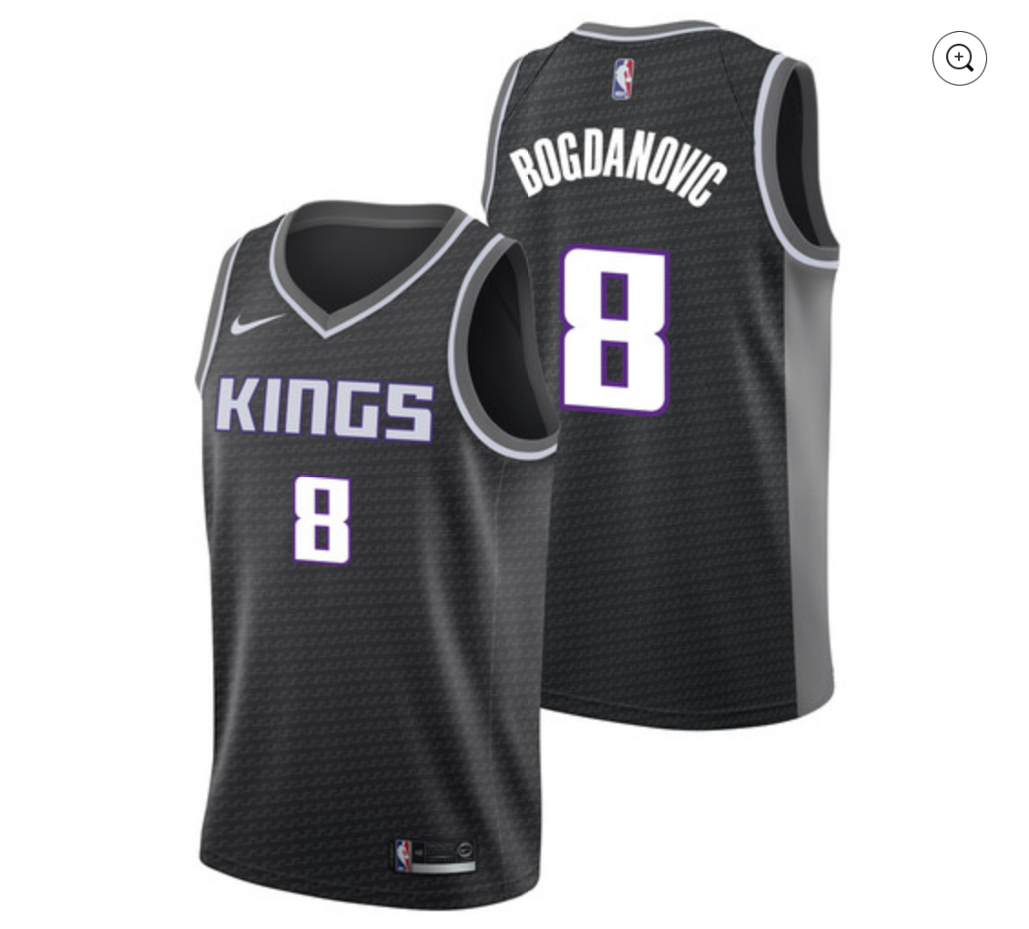 Men's Nike Bogdan Bogdanovic Purple Sacramento Kings Name & Number Performance T-Shirt