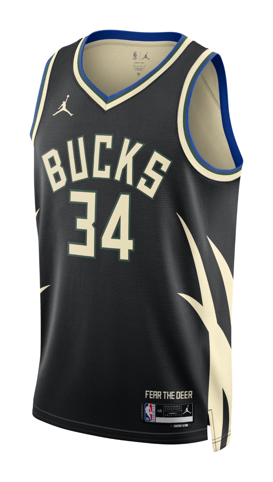 Nike Men's Bucks Giannis '22-23 Statement Edition Authentic Jersey Black Size 40 | MODA3